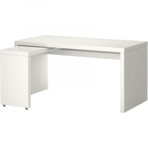 МАЛЬМ Письменный стол с выдвижной панелью белый 151x65 см - Артикул: 803.848.72