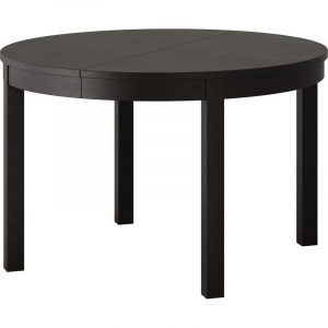 БЬЮРСТА Раздвижной стол коричнево-чёрный 115/166 см - Артикул: 403.588.27