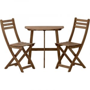 АСКХОЛЬМЕН Стол+2 складных стула д/сада серый/коричневый - Артикул: 492.288.84