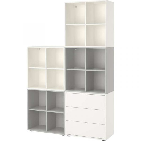 ЭКЕТ Комбинация шкафов с ножками белый/светло-серый 140x35x212 см - Артикул: 791.913.46