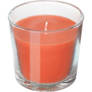СИНЛИГ Ароматическая свеча в стакане Персик и апельсин/оранжевый 9 см - Артикул: 403.500.82