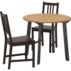 ГАМЛАРЕД / СТЕФАН Стол и 2 стула светлая морилка антик/коричнево-чёрный - Артикул: 592.297.03