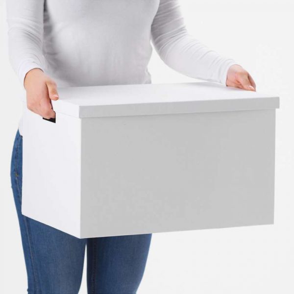 ТЬЕНА Коробка с крышкой белый 35x50x30 см - Артикул: 603.743.55