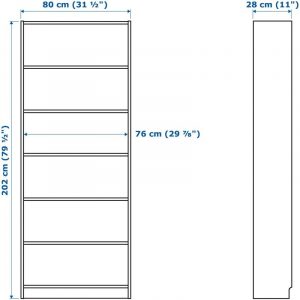 БИЛЛИ / МОРЛИДЕН Шкаф книжный со стеклянными дверьми белый/стекло 80x202x30 см - Артикул: 392.873.60