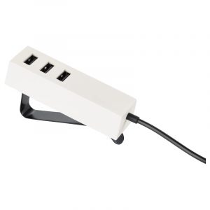 ЛЁРБИ Зарядное устройство USB, с зажимом, белый - Артикул: 503.603.25