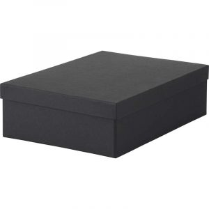 ТЬЕНА Коробка с крышкой черный 25x35x10 см - Артикул: 003.954.88