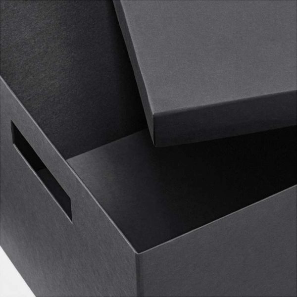 ТЬЕНА Коробка с крышкой черный 25x35x20 см - Артикул: 103.954.83