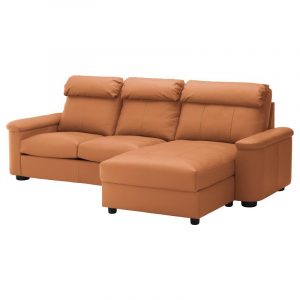 ЛИДГУЛЬТ 3-местный диван, с козеткой/Гранн/Бумстад золотисто-коричневый - Артикул: 392.571.41