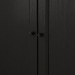 БИЛЛИ / ОКСБЕРГ Стеллаж с дверьми черно-коричневый 80x202x30 см - Артикул: 992.810.58