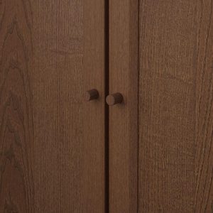 БИЛЛИ / ОКСБЕРГ Стеллаж с дверьми коричневый ясеневый шпон 80x106x30 см - Артикул: 892.810.49