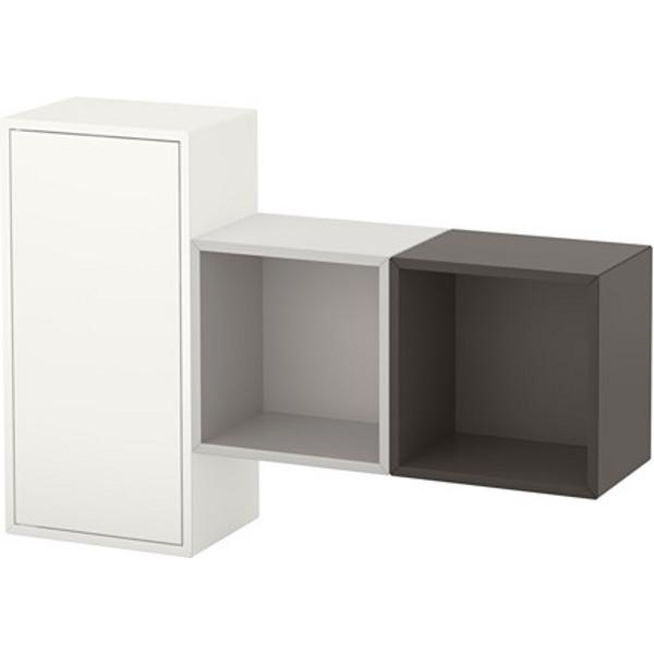 ЭКЕТ Комбинация настенных шкафов белый/темно-серый/светло-серый 105x25x70 см - Артикул: 091.890.83
