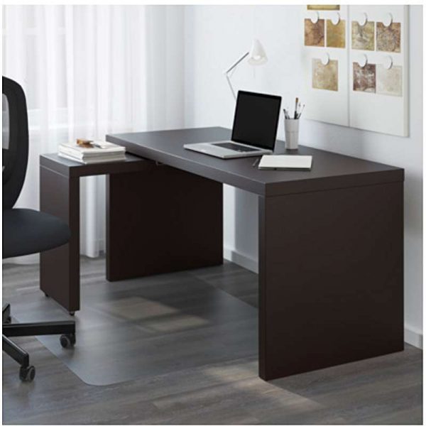 МАЛЬМ Письменный стол с выдвижной панелью черно-коричневый 151x65 см - Артикул: 803.848.67