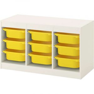 ТРУФАСТ Комбинация д/хранения+контейнерами белый/желтый 99x44x56 см - Артикул: 492.221.94