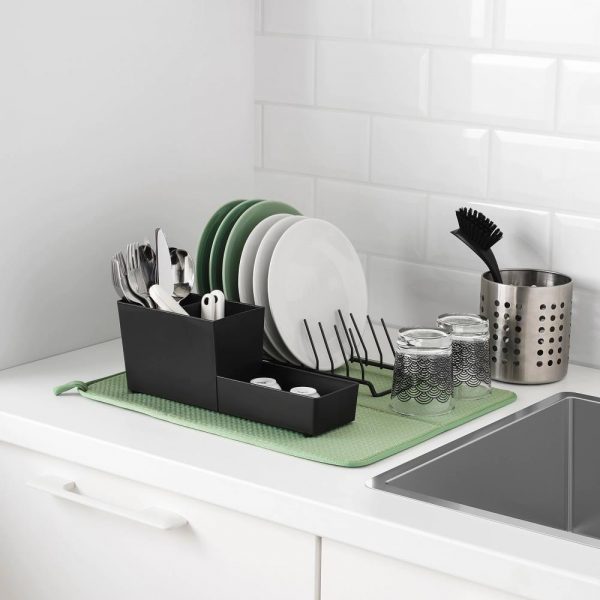 НЮХОЛИД Коврик для сушки посуды, зеленый 44x36 см - 604.510.56
