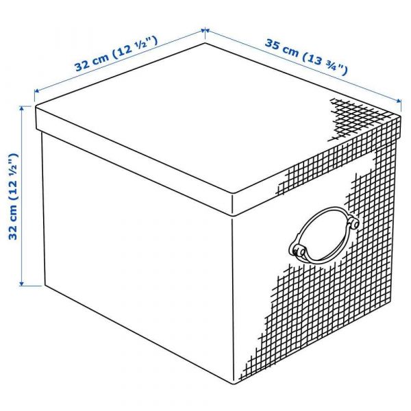 КВАРНВИК Коробка с крышкой, бежевый, 32x35x32 см - 304.594.88