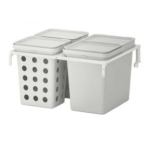ХОЛЛБАР Решение для сортировки мусора, для кухонных ящиков МЕТОД вентилируемый, светло-серый, 42 л - 393.088.38