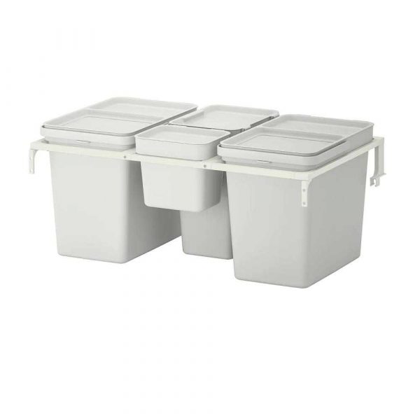 ХОЛЛБАР Решение для сортировки мусора, для кухонных ящиков МЕТОД, светло-серый, 55 л - 293.096.97