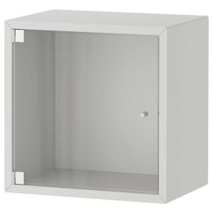ЭКЕТ Навесной шкаф со стеклянной дверью, светло-серый, 35x25x35 см - 793.363.49