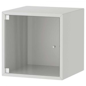 ЭКЕТ Навесной шкаф со стеклянной дверью, светло-серый, 35x35x35 см - 993.363.67