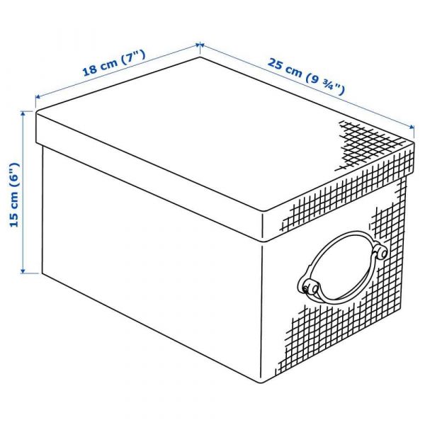 КВАРНВИК Коробка с крышкой, бежевый, 18x25x15 см - 104.668.71