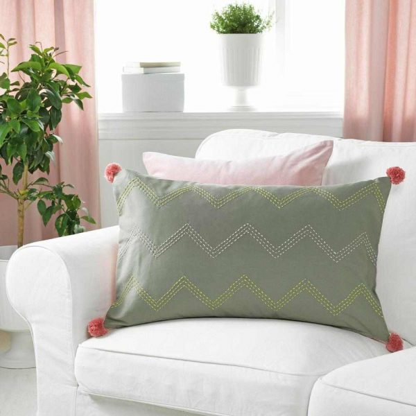 МОАКАЙСА Чехол на подушку, ручная работа зеленый, розовый, 40x65 см - 104.676.77