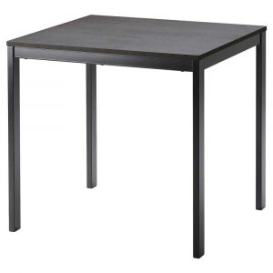 ВАНГСТА Раздвижной стол, черный, темно-коричневый, 80/120x70 см - 004.201.57