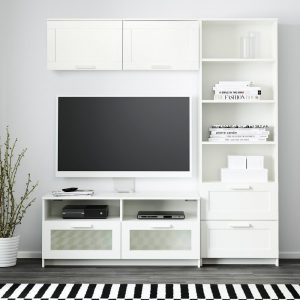 БРИМНЭС Шкаф для ТВ, комбинация, белый, 180x41x190 см - 193.966.47