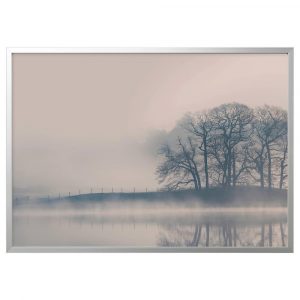 БЬЁРКСТА Картина с рамой, Туманный пейзаж, цвет алюминия - 093.846.83