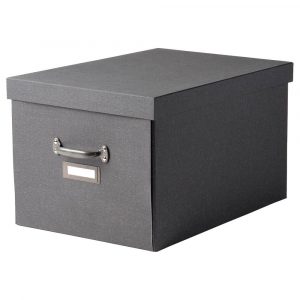 ЧУГ Коробка с крышкой, темно-серый 35x56x30 см - 404.776.70