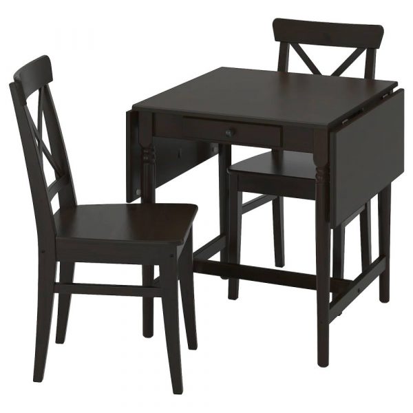ИНГАТОРП / ИНГОЛЬФ Стол и 2 стула, черно-коричневый/коричнево-чёрный - 094.005.60