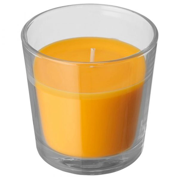 СИНЛИГ Ароматическая свеча в стакане, Манго/желтый 7.5 см - 904.938.80