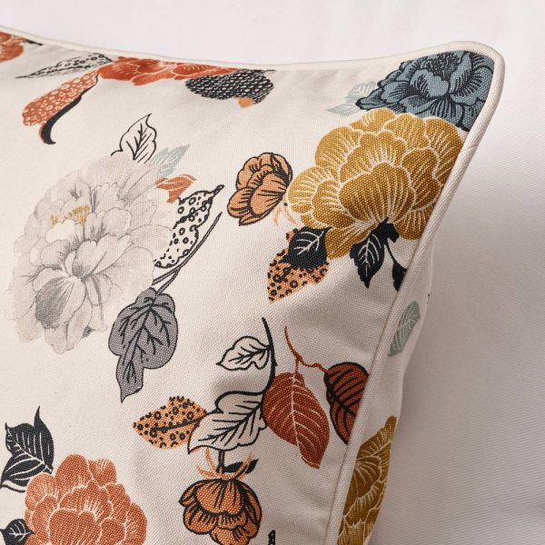 ТРОЛЛМАЛ Чехол на подушку, неокрашенный/цветочный орнамент 50x50 см - 304.855.76