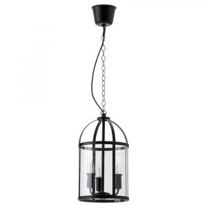 ГАЛИОН Подвесной светильник, черный/прозрачный стекло 25 см - 004.509.36