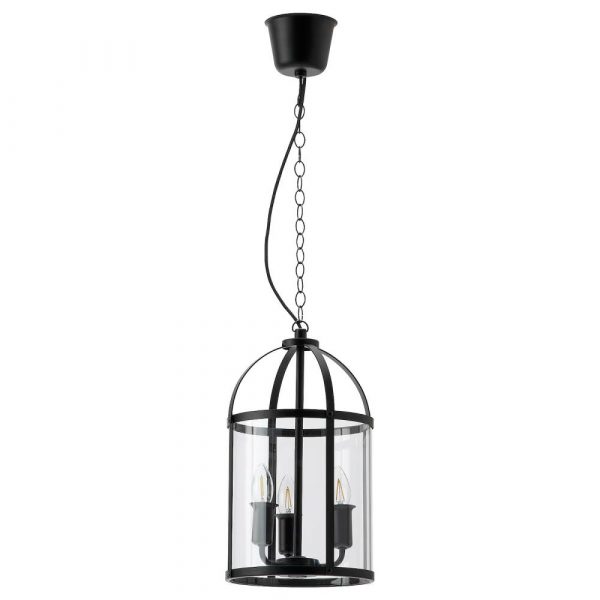 ГАЛИОН Подвесной светильник, черный/прозрачный стекло 25 см - 004.509.36