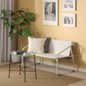 ИНГМАРСЭ 2-местный диван, для дома/сада, белый зеленый/бежевый 118x69x69 см - 304.632.92
