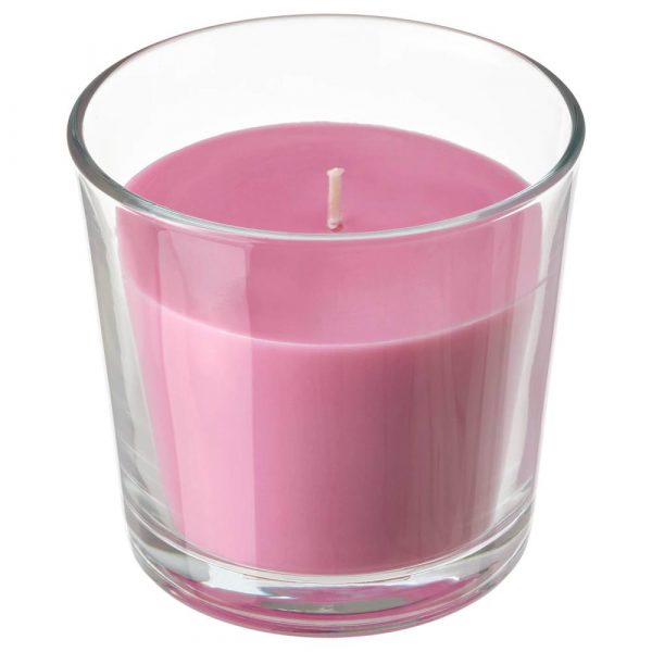 СИНЛИГ Ароматическая свеча в стакане, Вишневый/ярко-розовый 9 см - 404.825.63