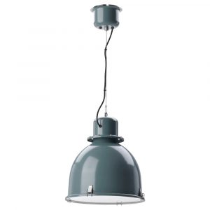 СВАРТНОРА Подвесной светильник, серо-бирюзовый 38 см - 104.865.29