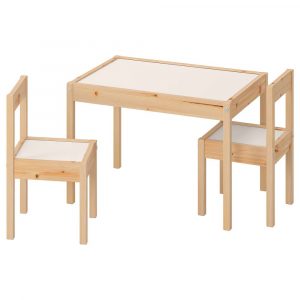 ЛЭТТ Стол детский с 2 стульями, белый/сосна - 204.959.53