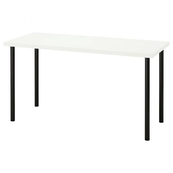 ЛАГКАПТЕН / АДИЛЬС Письменный стол, белый/черный 140x60 см - 494.171.58