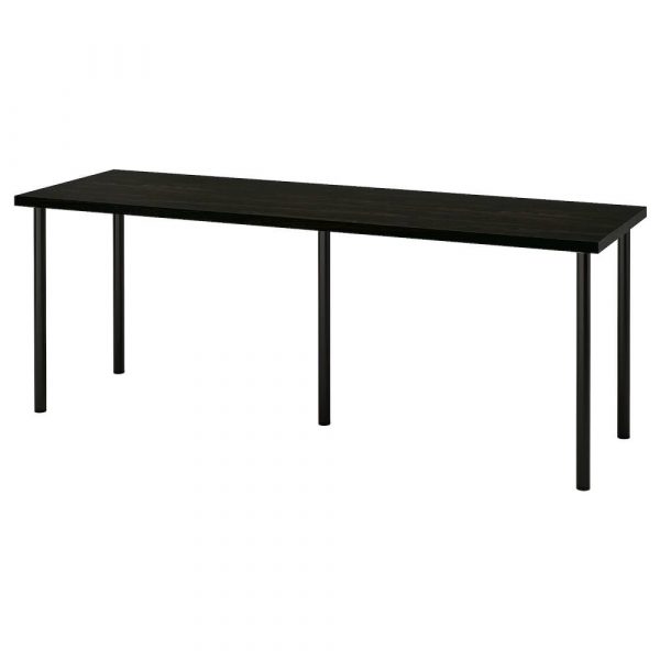 ЛАГКАПТЕН / АДИЛЬС Письменный стол, черно-коричневый/черный 200x60 см - 594.176.62