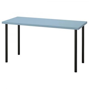 ЛАГКАПТЕН / АДИЛЬС Письменный стол, голубой/черный 140x60 см - 894.173.21