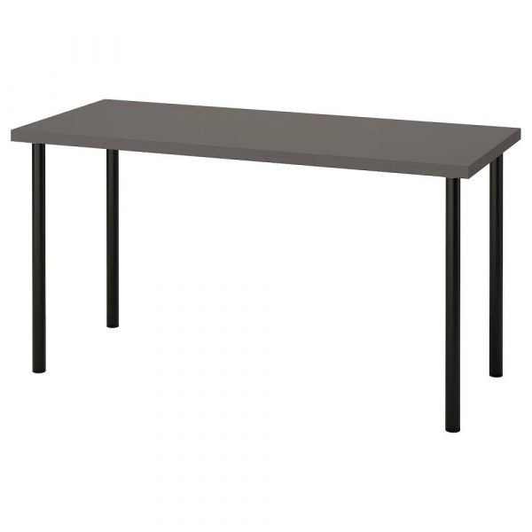 ЛАГКАПТЕН / АДИЛЬС Письменный стол, темно-серый/черный 140x60 см - 194.170.65