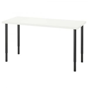 ЛАГКАПТЕН / ОЛОВ Письменный стол, белый/черный 140x60 см - 594.171.72