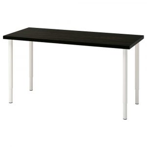 ЛАГКАПТЕН / ОЛОВ Письменный стол, черно-коричневый/белый 140x60 см - 194.174.85