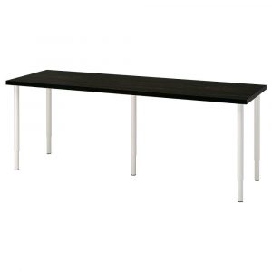 ЛАГКАПТЕН / ОЛОВ Письменный стол, черно-коричневый/белый 200x60 см - 294.176.68
