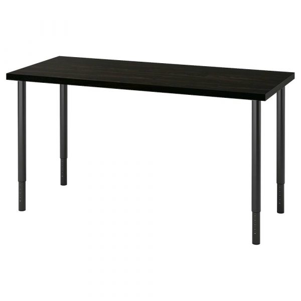 ЛАГКАПТЕН / ОЛОВ Письменный стол, черно-коричневый/черный 140x60 см - 594.174.88