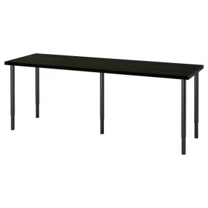 ЛАГКАПТЕН / ОЛОВ Письменный стол, черно-коричневый/черный 200x60 см - 694.176.71