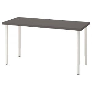 ЛАГКАПТЕН / ОЛОВ Письменный стол, темно-серый/белый 140x60 см - 594.170.73