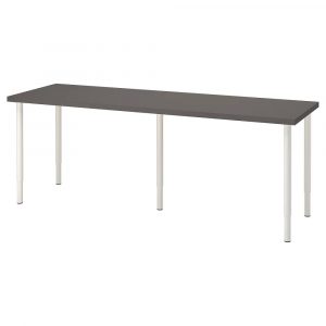 ЛАГКАПТЕН / ОЛОВ Письменный стол, темно-серый/белый 200x60 см - 394.175.35