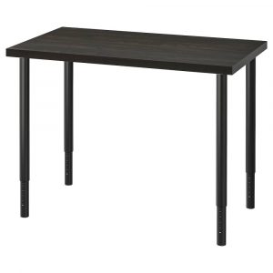 ЛИННМОН / ОЛОВ Письменный стол, черно-коричневый 100x60 см - 194.163.82